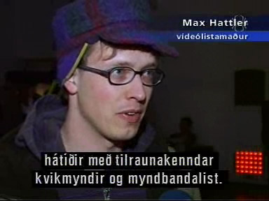 max hattler on icelandic tv after winning best film at 700is festival, 2008