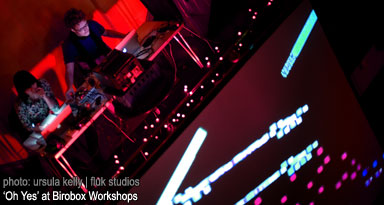 'oh yes' a/v set by max hattler + noriko okaku at the birobox workshops, nottingham, 2009